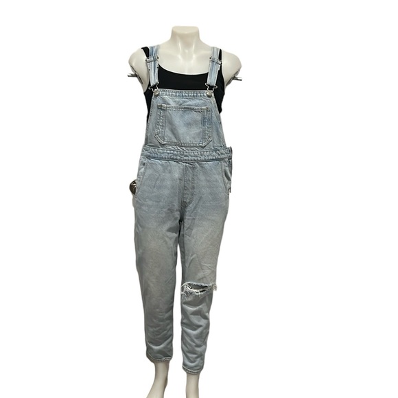 Levi's Denim - Levi’s premium light wash distressed denim overalls size 29